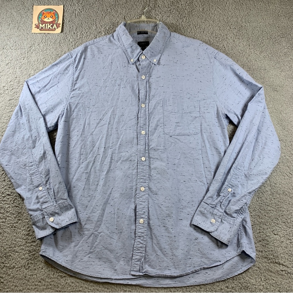 J.Crew Shirt‎ Men's Slim Long Sleeve Button Up Blue Size XL